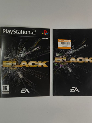 Black εγχειρίδιο και εξώφυλλο παιχνιδιού PlayStation 2, αγγλική έκδοση