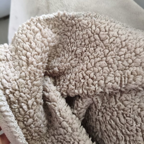 Fleece blankets set of 2 used, beige and pudra, 160x180 cm each