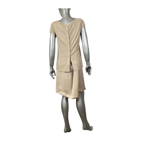 Multilayer knitted Schumacher dress used, beige, size M