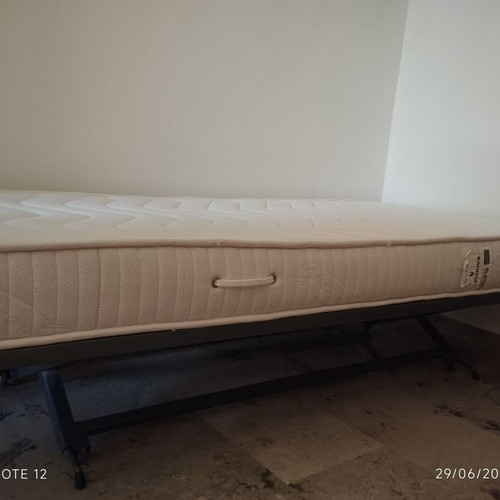 Bed with sliding mechanism and mattress like new 185x85 cm