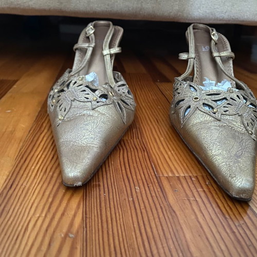 Lodi leather heels used with strap size 39 gold