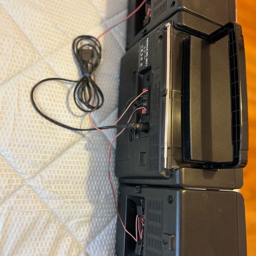 Double cassette player with detachable speakers used