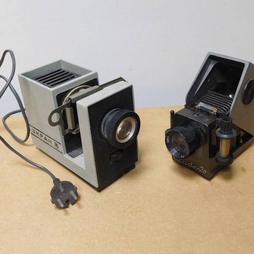Lot of 2 Soviet Slide and Film Projectors Ekran & Etude-2c, working lamps
