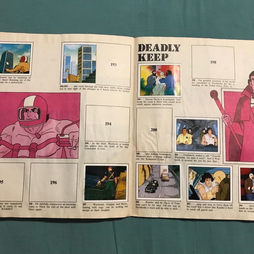 Rambo Panini sticker album used from 1986
