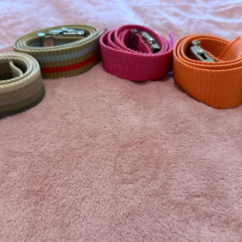 Set of 4 fabric belts used with metal clip buckle, length 100 cm