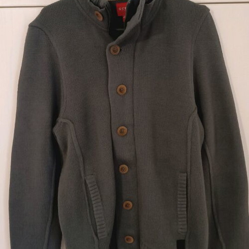 Guess knitted cardigan size Large like new, grey and blue