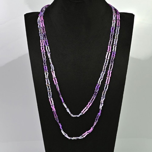 Delica Beaded Necklace made to order, soft pink-purple