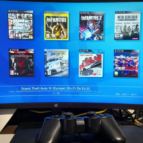PlayStation 3 PS3 500GB Super Slim with Custom Software and Many Games