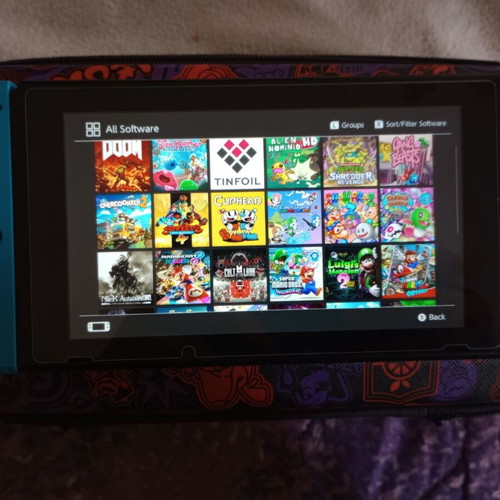 Nintendo Switch Version 1 used with Atmosphere, 256GB SD card and accessories