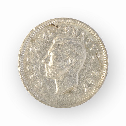 South Africa 3 Pence 1950 coin used, silver