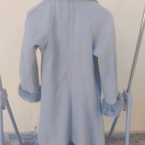 Yell vintage coat used, size S 36, gray turquoise