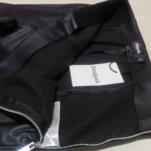 Desigual faux leather pants medium new black slim-fit