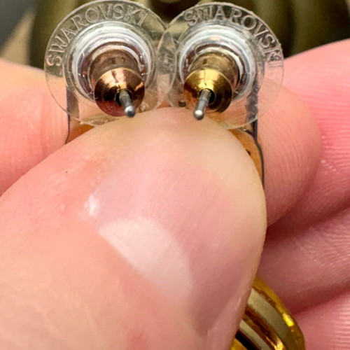 Swarovski earrings like new, yellow