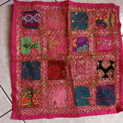 Decorative pillowcase with ethnic patchwork 40x40cm new