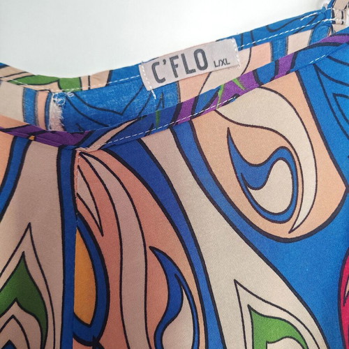 Boho summer cami top C’FLO L/XL floral abstract print like new