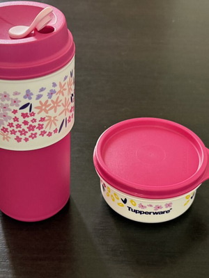 Tupperware set with thermal cup and small container new