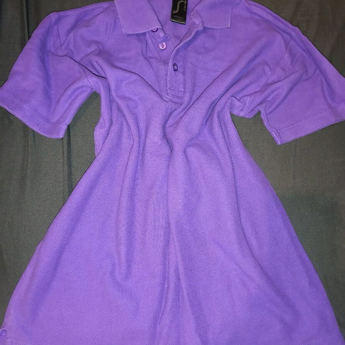 Sol's purple short-sleeve shirt with collar used, size S