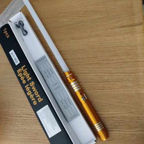 Lightsaber metal 80cm new, RGB Baselit Gold Force