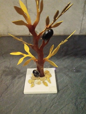 Olive tree like new made of metal and stone