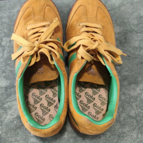 Gola women's sneakers used, yellow with green details, size 39