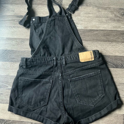 Denim playsuit shorts black Pull & Bear like new