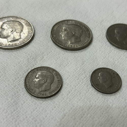 Drachma Coin Set like new, 5 collectible coins 1962-1968