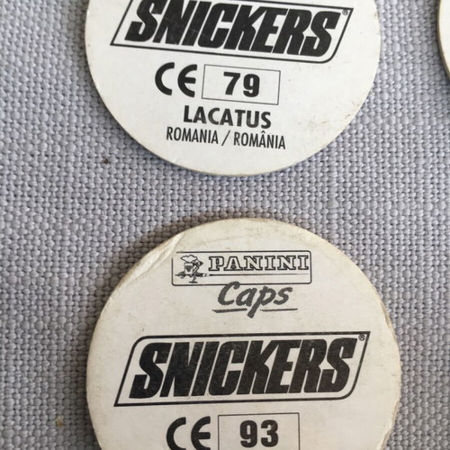 Panini vintage football caps like new, set of 5 Snickers