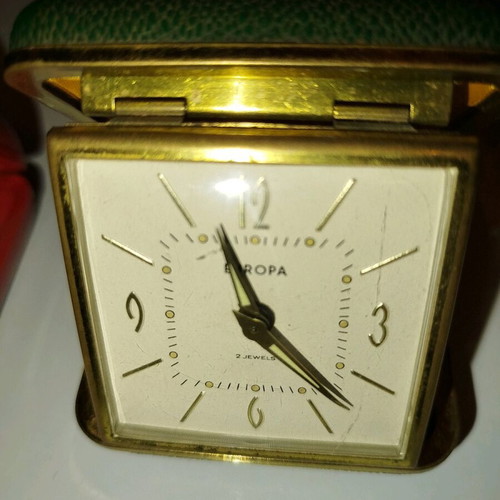 Travel clocks used, set of 4 vintage pieces