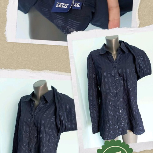 Cecil shirt like new, elastic, navy blue, very large size 2XL-4XL