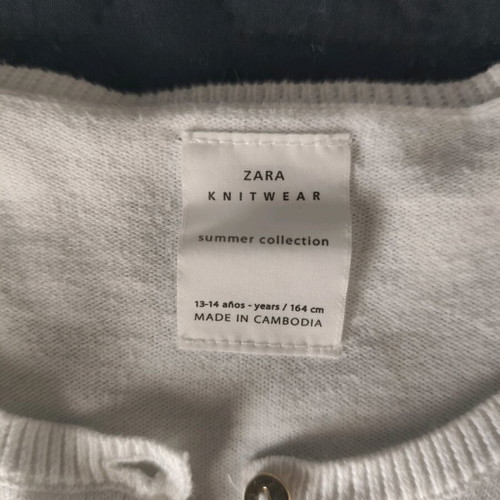 Zara kids white basic cardigan like new