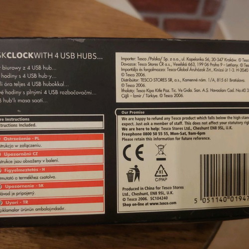 Desk clock new with 4 USB ports and alarm function