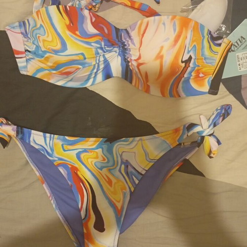 New multicolor bikini with tags, size XXXL