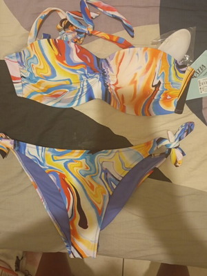 New multicolor bikini with tags, size XXXL