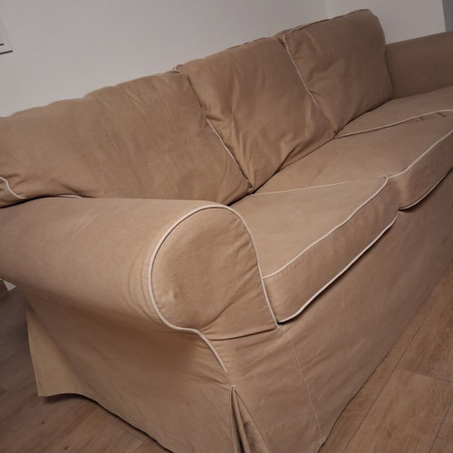 Τριθέσιος καναπές EKTORP μπεζ σαν καινούργιος από ΙΚΕΑ
