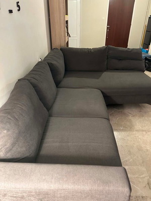 Corner sofa two-piece used with cushions, waterproof fabric, 2.80x1.85 m