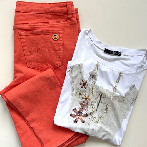 Michael Kors slim orange denim pants like new, size 29
