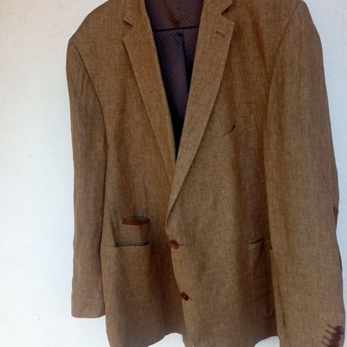 Carl Gross linen blazer, size 64, beige and brown