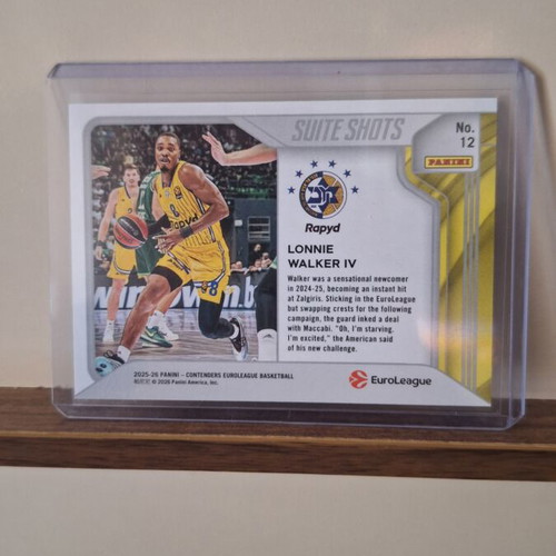 Lonnie Walker IV Maccabi Panini Contenders EuroLeague Suite Shots card like new