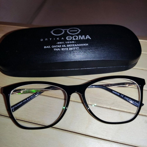 Valerio eyeglasses new, black with gold frame