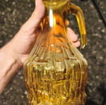Vintage Italian amber glass pitcher Bormiolli Rocco, like new
