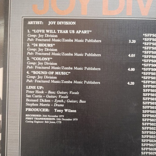 Joy Division The Peel Sessions vinyl record used, pop