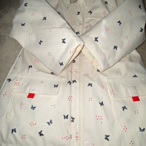 Gomme parka with butterfly pattern, waterproof jacket for toddler girl