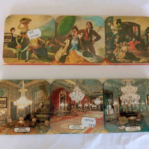 Coasters new, pack of 12 from Spain with painting and building designs