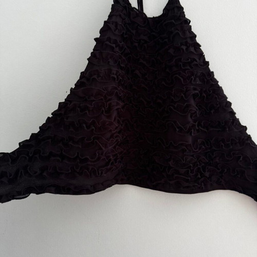 Zara black chiffon top with ruffles, M / 38 / 10
