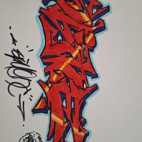Graffiti color sketch new on thick paper