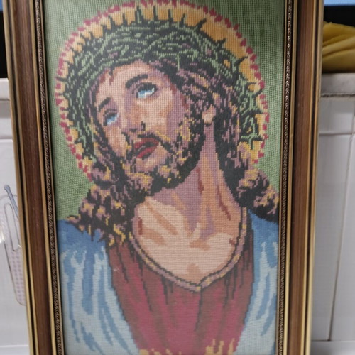 Christ Embroidery in Frame like new