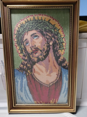 Christ Embroidery in Frame like new