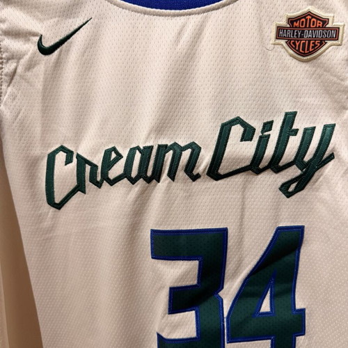 NBA Giannis Antetokounmpo #34 Milwaukee Bucks Cream City jersey new