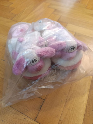 Children's dog slippers new, size 32, pink winter house shoes