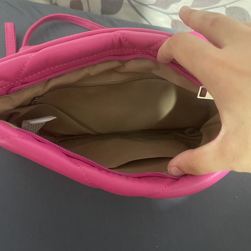 Quilted shoulder bag, fuchsia pink
